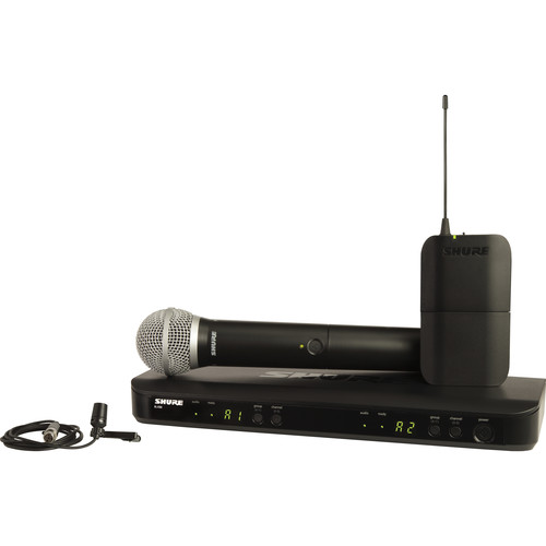 Shure BLX1288CVL Dual-Channel Wireless Combo Lavalier & Handheld Microphone System 1